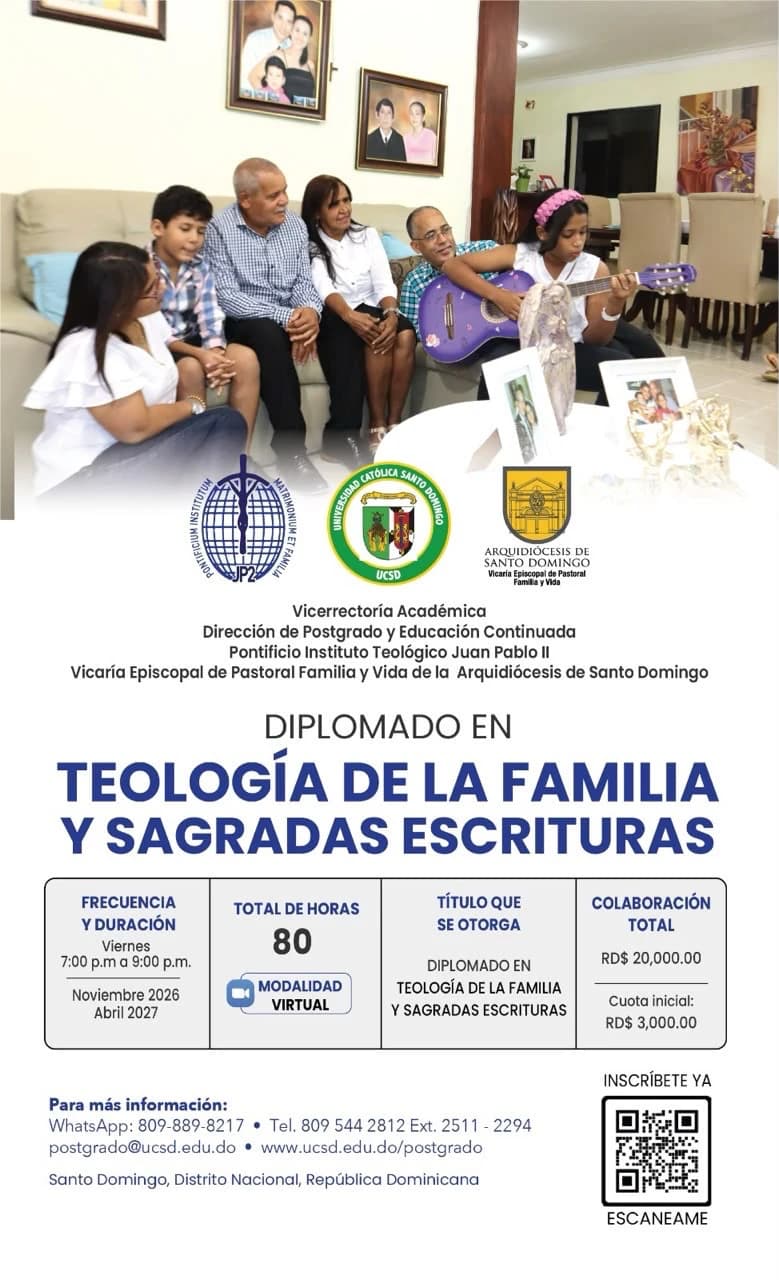 Afiche informativo del Diplomado en Teología de la Familia y Sagradas Escrituras